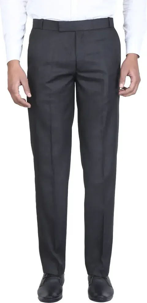 Trendy Rayon Solid Mid-Rise Formal Trouser For Men