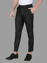 Trendy Multicolored Polycotton Solid Mid-Rise Formal Trouser For Men-thumb2