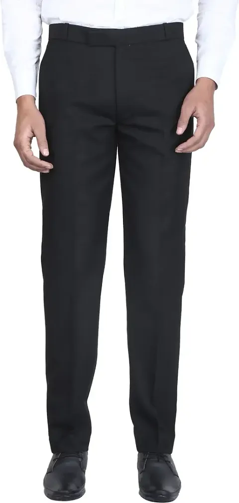 Trendy Rayon Solid Mid-Rise Formal Trouser For Men