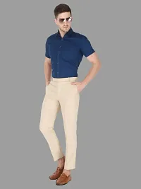 Trendy Multicolored Polycotton Solid Mid-Rise Formal Trouser For Men-thumb4