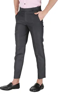 Trendy Black Polycotton Solid Mid-Rise Formal Trouser For Men-thumb4