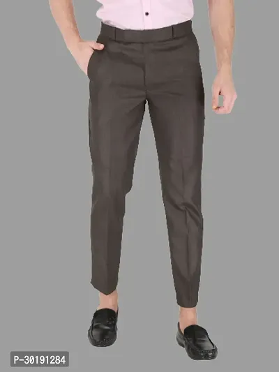 Trendy Black Polycotton Solid Mid-Rise Formal Trouser For Men-thumb4