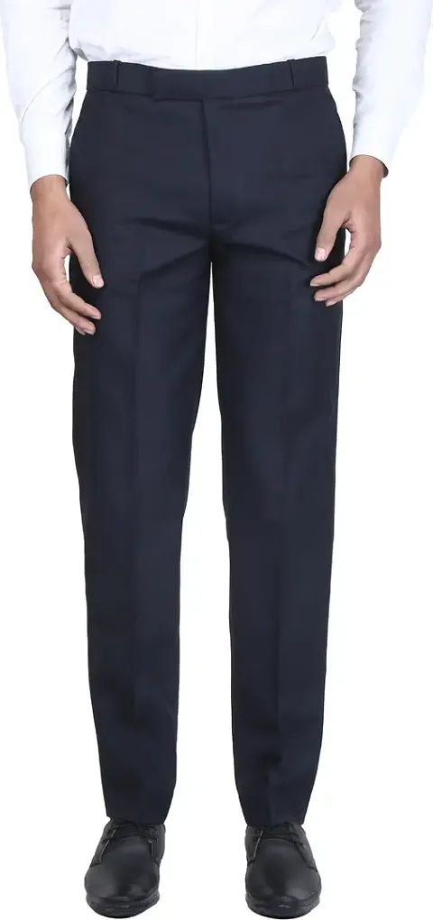 Trendy Rayon Solid Mid-Rise Formal Trouser For Men