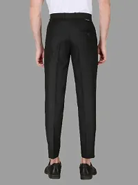 Trendy Black Polycotton Solid Mid-Rise Formal Trouser For Men-thumb1