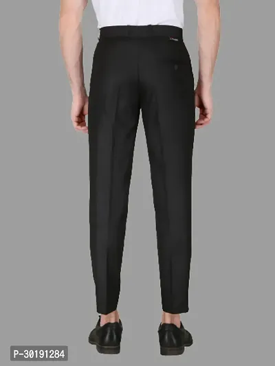 Trendy Black Polycotton Solid Mid-Rise Formal Trouser For Men-thumb2