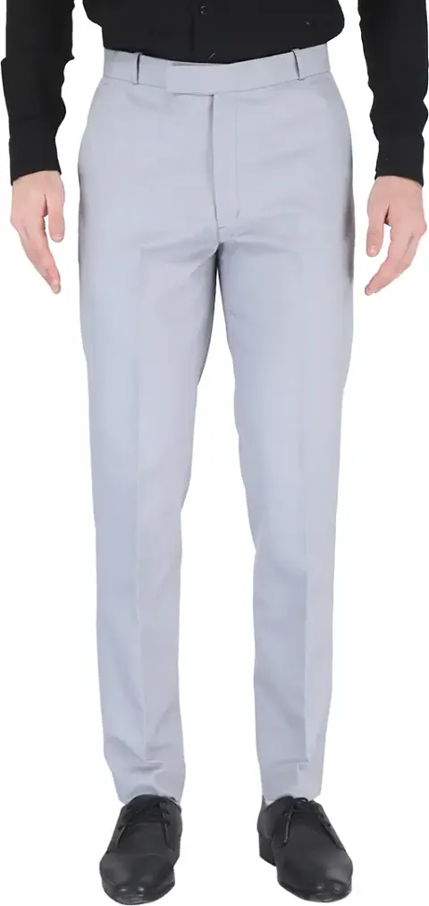 Elegant Lycra Light Mid-Rise Solid Formal Trouser For Men