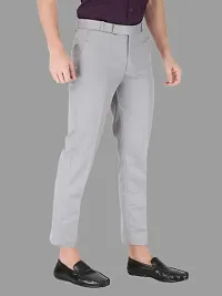 Trendy Multicolored Polycotton Solid Mid-Rise Formal Trouser For Men-thumb2