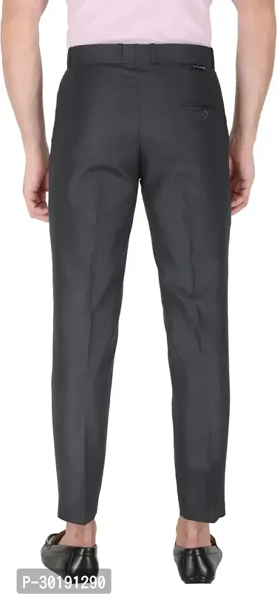 Trendy Black Polycotton Solid Mid-Rise Formal Trouser For Men-thumb2