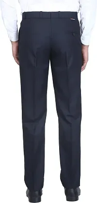 Trendy Black Polycotton Solid Mid-Rise Formal Trouser For Men-thumb1