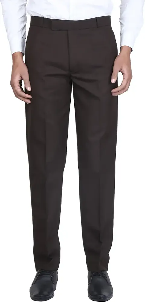 Trendy Rayon Solid Mid-Rise Formal Trouser For Men