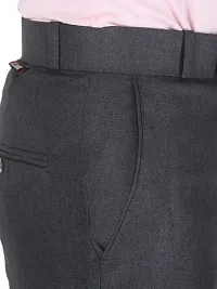 Trendy Black Polycotton Solid Mid-Rise Formal Trouser For Men-thumb3