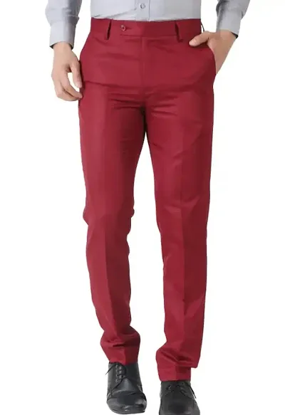 Top Selling Cotton Mid-Rise  Formal Trousers For Men