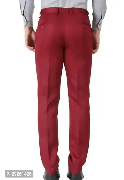 Classic Maroon Polycotton Formal Trouser for Men-thumb2