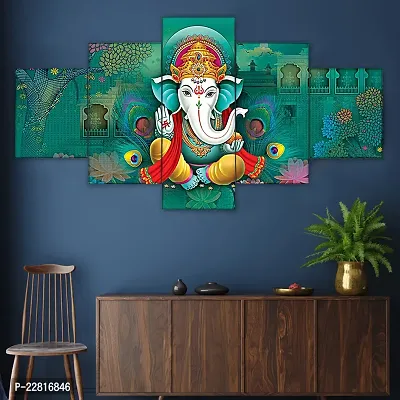 BHAGWATI ART  CRAFT Set of Five Framed Wall Painting for Home Decoration , Paintings for Living room , Bedroom , Big Size 3D Scenery ( 75 X 43 CM)-thumb3