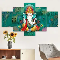 BHAGWATI ART  CRAFT Set of Five Framed Wall Painting for Home Decoration , Paintings for Living room , Bedroom , Big Size 3D Scenery ( 75 X 43 CM)-thumb3