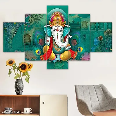 BHAGWATI ART  CRAFT Set of Five Framed Wall Painting for Home Decoration , Paintings for Living room , Bedroom , Big Size 3D Scenery ( 75 X 43 CM)-thumb4