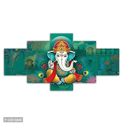 BHAGWATI ART  CRAFT Set of Five Framed Wall Painting for Home Decoration , Paintings for Living room , Bedroom , Big Size 3D Scenery ( 75 X 43 CM)-thumb0