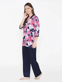 Contemporary Multicoloured Satin Printed Co-Ords Set For Women-thumb2