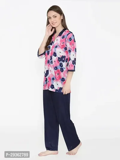 Contemporary Multicoloured Satin Printed Co-Ords Set For Women-thumb2