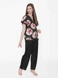 Contemporary Multicoloured Satin Printed Co-Ords Set For Women-thumb1