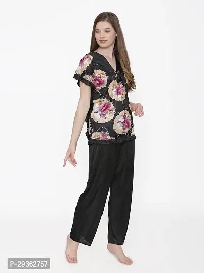 Contemporary Multicoloured Satin Printed Co-Ords Set For Women-thumb2