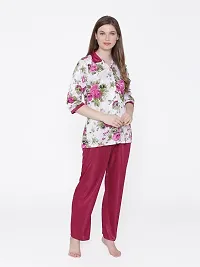 Contemporary Multicoloured Satin Printed Co-Ords Set For Women-thumb1