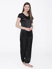 Women Satin Solid Lounge Set-thumb1