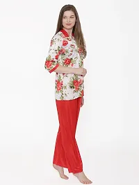 Women Satin Printed Lounge Set-thumb1