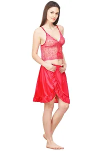 Women Satin Solid Lounge Set-thumb1