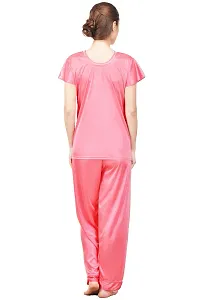 Women Satin Solid Lounge Set-thumb3