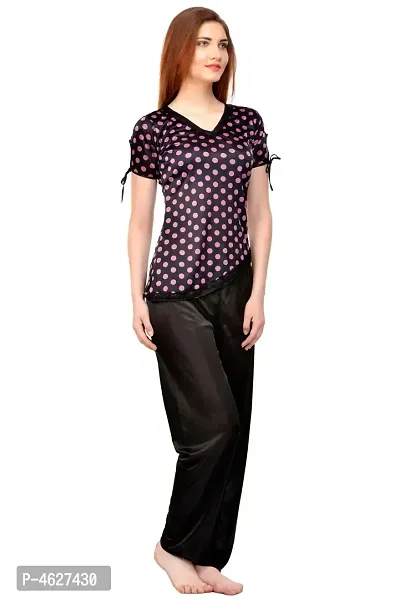 Womens'S Printed Satin Top  Pyjama-thumb3