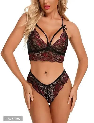 Buy Stylish Black Lace Bra And Panty Set For Women Online In India At  Discounted Prices