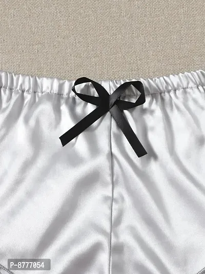 Stylish Satin Lace Bra And Panty Set For Women-thumb4