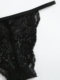 Stylish Black Lace Bra And Panty Set For Women-thumb4