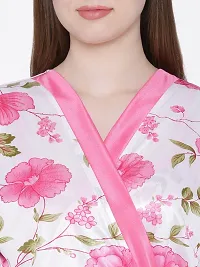 Beautiful Floral Printed Satin Nighty and Robe Set For Women-thumb4