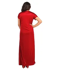 Attractive Solid Satin  Nighty  Robe For Women-thumb2