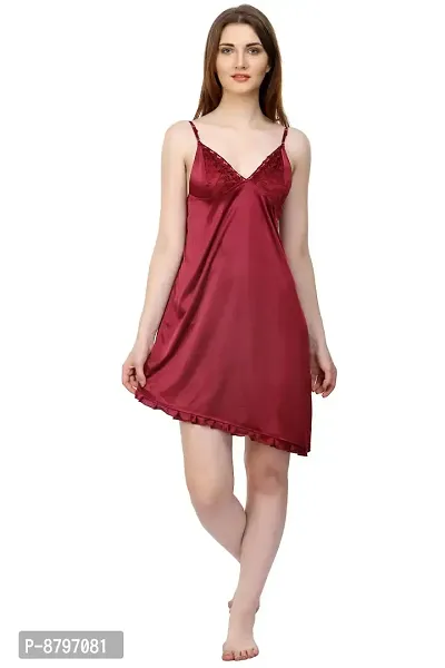 Attractive Solid Satin  Nighty And  Robe For Women-thumb4