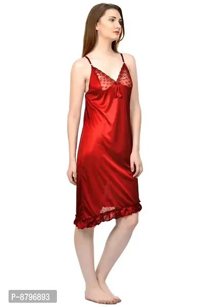 Attractive Solid Satin  Nighty And  Robe  For Women-thumb3