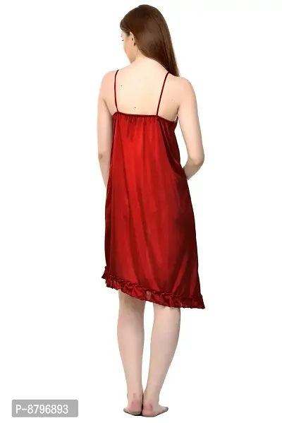 Attractive Solid Satin  Nighty And  Robe  For Women-thumb4