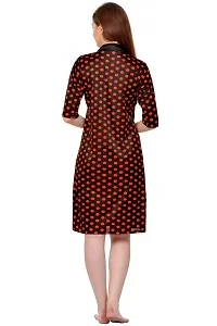 Attractive Polka Print Satin  Nighty And  Robe For Women-thumb4