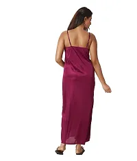 Attractive Solid Satin  Nighty And  Robe For Women-thumb3