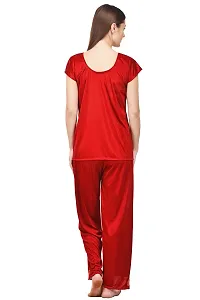 Attractive Solid Satin  Top  Pyjama and  Nighty For Women-thumb2