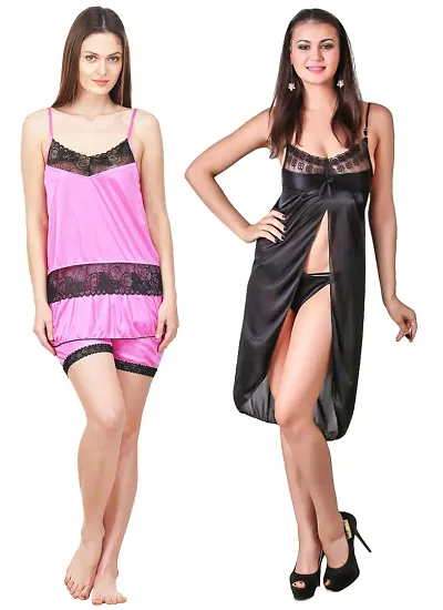 New In Satin Nighty Set Women's Nightwear 