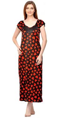 Attractive Printed Satin  Short Nighty and  Long Nighty and  Robe For Women-thumb3