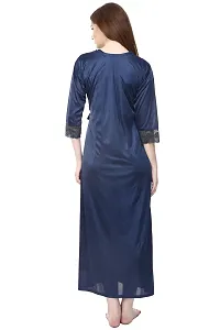 Attractive Solid Satin  Nighty And  Robe For Women-thumb4