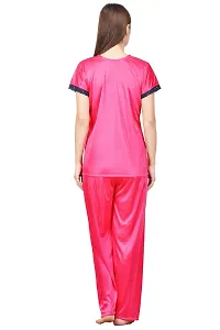 Attractive Solid Satin  Top  Payjama  Nighty For Women-thumb2