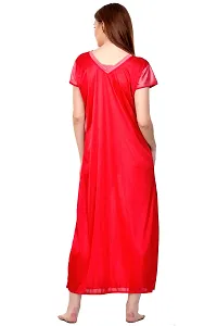 Attractive Red Satin Solid Nighty For Women-thumb3