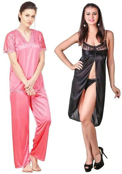 New In Satin Nighty Set Women's Nightwear 