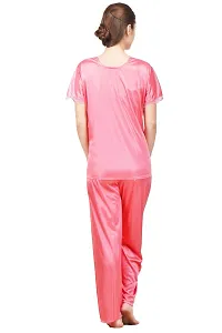 Attractive Solid Satin  Top  Pyjama and  Nighty For Women-thumb2