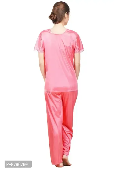 Attractive Solid Satin  Top  Pyjama and  Nighty For Women-thumb3